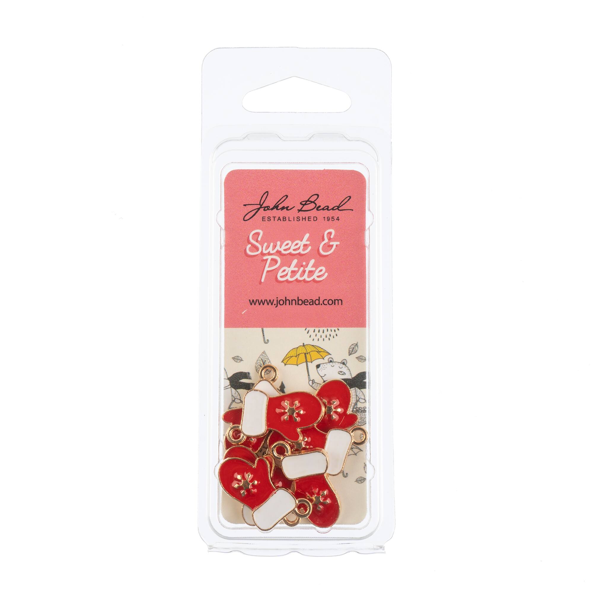 John Bead Sweet & Petite Mitten Holiday Charms, 8ct.